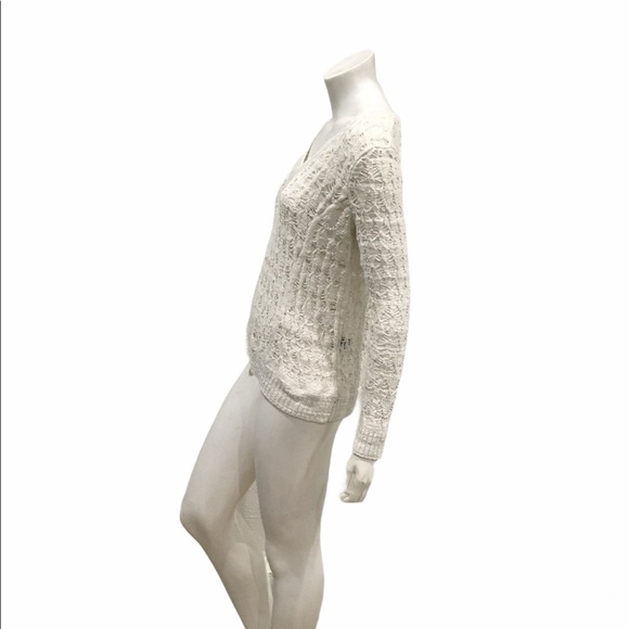 Rag & Bone Womans White V Neck Knitted Sweater - Picture 3 of 4